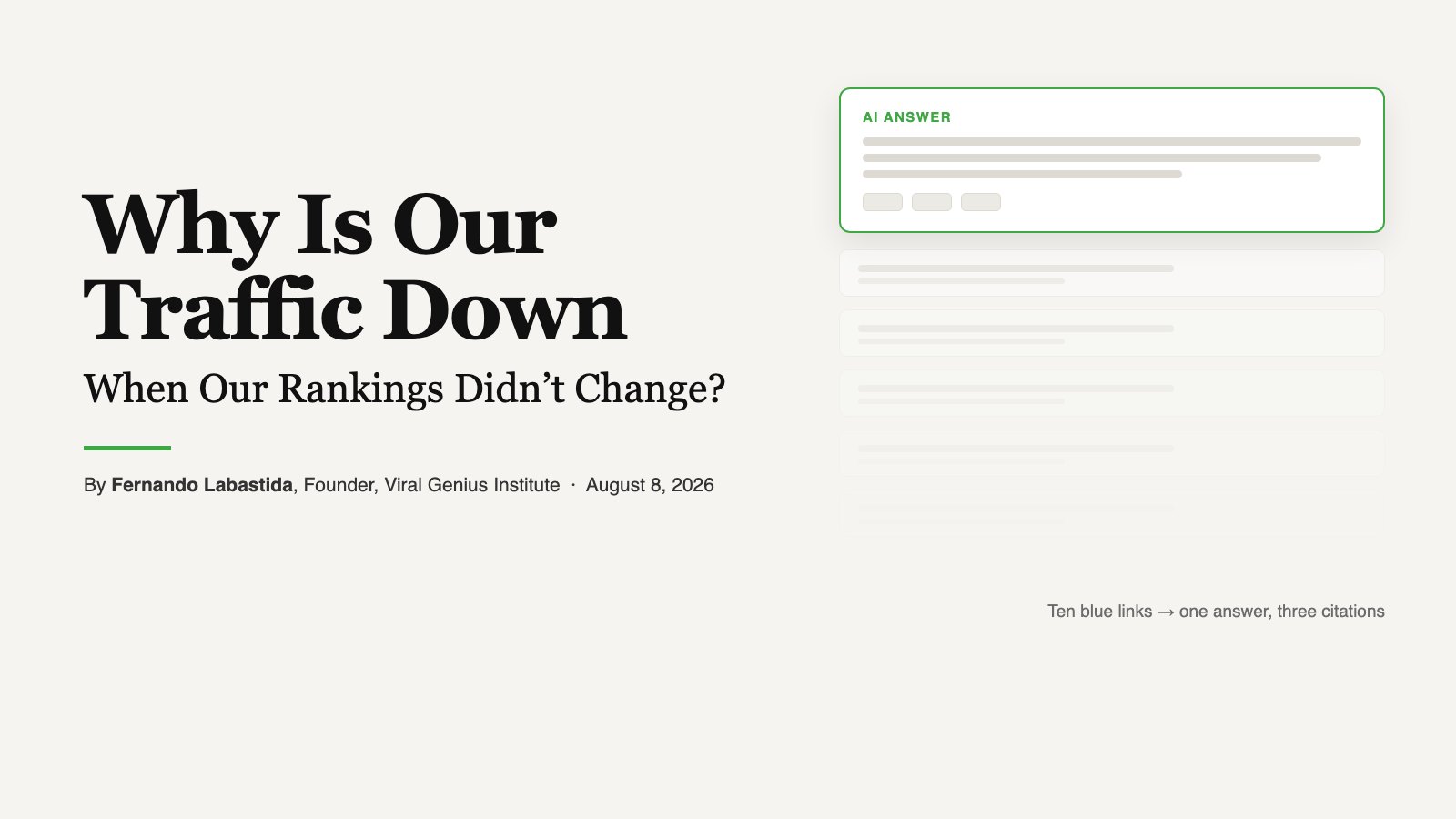 Why Is Our Traffic Down When Our Rankings Didn't Change?