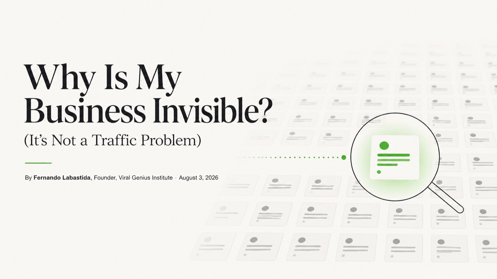 Why Is My Business Invisible? (It's Not a Traffic Problem)