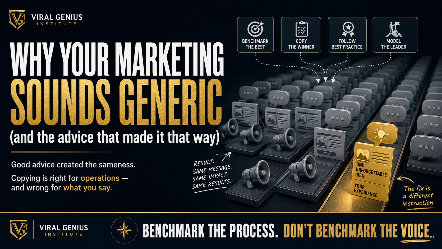 Why Your Marketing Sounds Generic (and the Advice That Made It That Way)